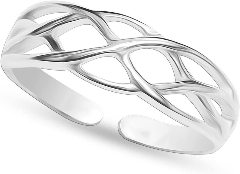 LeCalla 925 Sterling Silver Toe Rings for Women | Minimalist Classic Toe-Rings for Gifting Simple Open Adjustable Toe Band Ring for Women | Smoother and Comfortable to Wear - Image 1